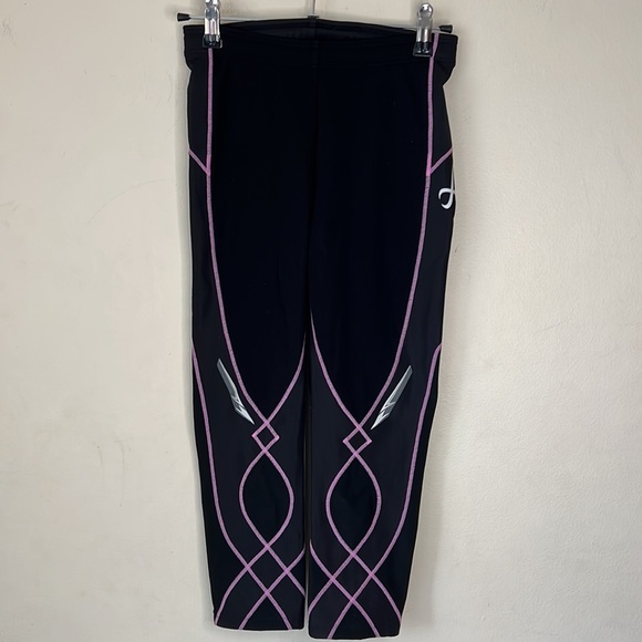 CW-X Pants - CW-X Joint Support Compression Stability Tights 3/4 length black pink